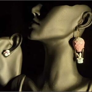 Purple and Pink Flower Stud Earrings - Women Jewelry